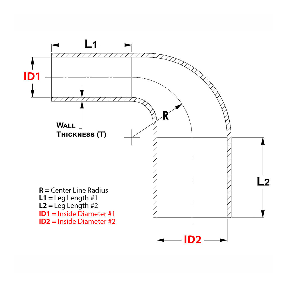 90 Degree Silicone Reducer - Silicone Auto parts